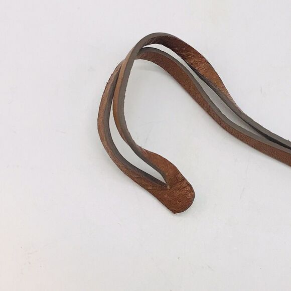 Fossil Key Charm Purse Accessory Key Fob Keychain Brown Leather with Silver Key - Picture 10 of 10